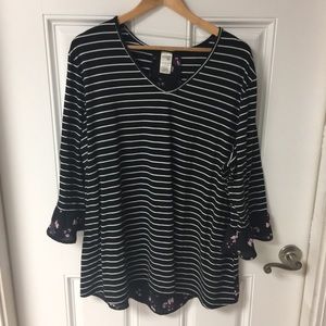 Striped and Floral Top